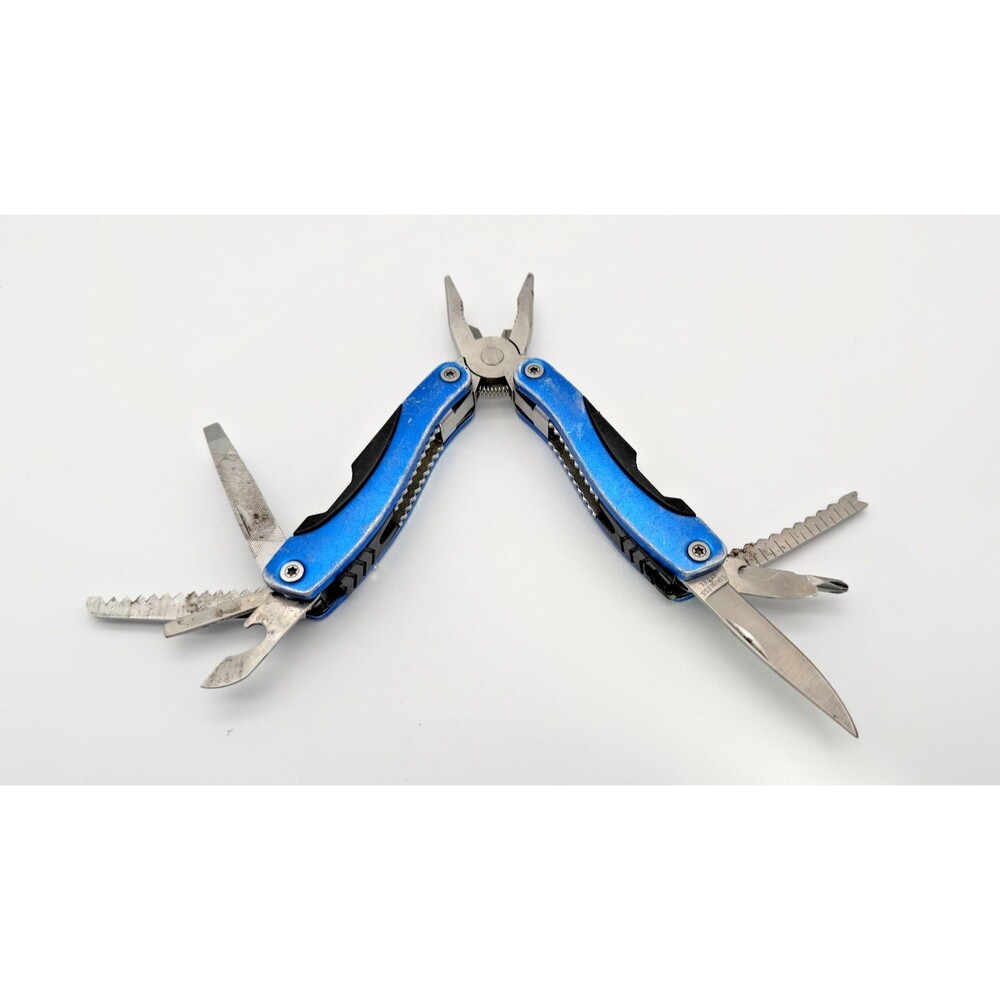 Pro-Master Blue Multi-Tool Pliers w/ Knife, Saw, File & Screwdrivers